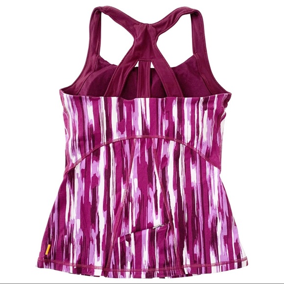 Lucy Power Cross Strap Sport Bra Tank Purple Print - Picture 8 of 16